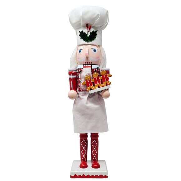 Gingerbread Peppermint Candy Cane Baker Christmas 15" Nutcracker - Picture 1 of 5